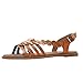 Produktbild Damen Offene Sandalen Sommer Knöchelriemchen Schuhe Bohemia Plateau Sandaletten Krawatte Sommersandalen (EU:39, Braun)