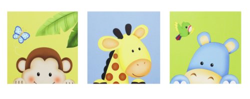 Fantasy Fields by Teamson  Sunny Safari Childrens Bedroom Canvas Kids Wall Art Set Gift TD-0201A