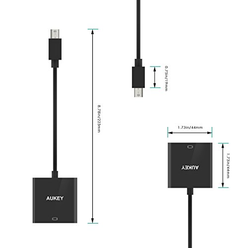 AUKEY Mini Display Port Adapter auf HDMI Full HD 1080p für Microsoft Surface Pro 3, iMac , Macbook Air, Thinkpad X1, DELL XPS 13/ 14/ 15 usw. Schwarz - 2