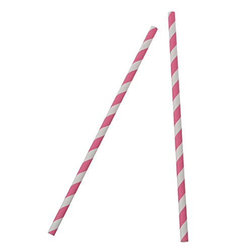 TOOGOO(R) 30 Stuecke Papier Trinkhalme Strohhalme (Rosa+weiss) - 2