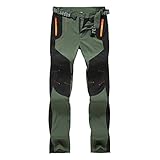 Solike Pantalons de Travail Pantalon Cargo Homme Femme Résistant à l'abrasion Genouillères avec Poches - Épaisse et Mince - pour Toute la Saison (Large, Vert(Femme/Mince))