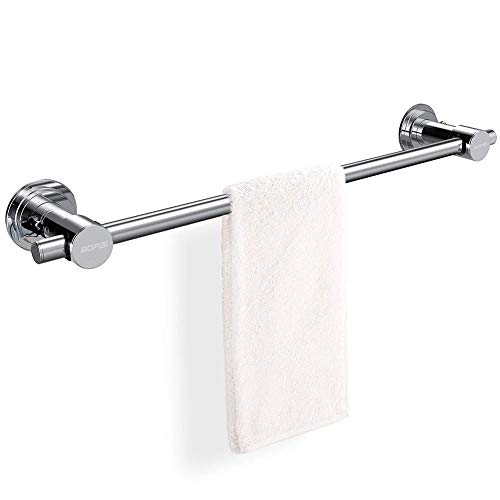 BOPai 60CM Single vacío Ventosa Toallero De Barra Toallero Para Baño Accesorios Ropa Paños Sin Taladros - Estantería De Pared De Cromo Pulido