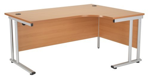 Right Hand Crescent Desk 1600mm, Ergonomic Desk in Beech - Smart Office Furniture Range