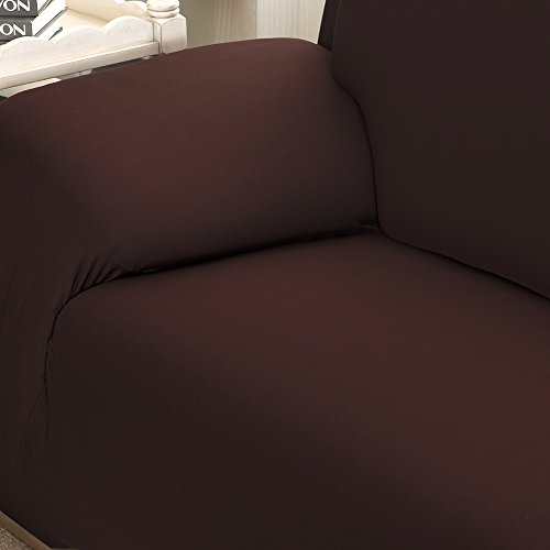 Stretch Sofahusse Sofabezug Sesselbezug Sofaüberwurf Armchair Cover für 1/2 Sitzer LianLe (2 Sitzer 145-185cm, Kaffee) - 6
