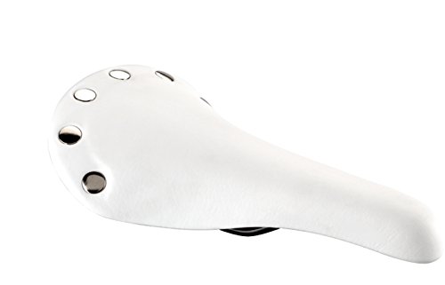 Sillin Blanco Retro Vintage de Remaches Rail de Bicicleta Carretera Fi