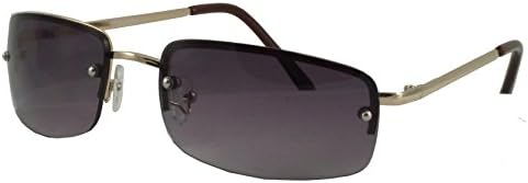 Revive Eyewear Rectangular Lens Men's Mod Style Sunglasses (Gold Frames)