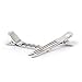 SupplyEU DIY 50pcs Silver Double Prong Metal Alligator Hair Clips Bows 4.8cm