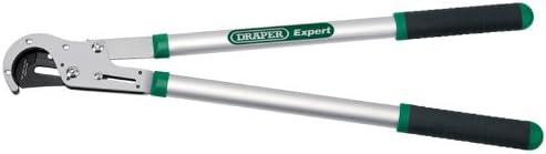 EXPERT 685MM HIGH LEVERAGE GEAR ACTION SOFT GRIP TOP CUTTING LOPPERS WITH ALUMINIUM HANDLES - Expert Quality, Japanese SK-5 steel blades, one non stick coated, for high performance cutting. Flat tubular lightweight fibreglass handles with shock absorbers. Special head allows cutting of branches in the vertical plane from the underside of the tree or shrub to give a straight clean cut. The gear mechanism gives 30% increased cutting performance. Display packed.