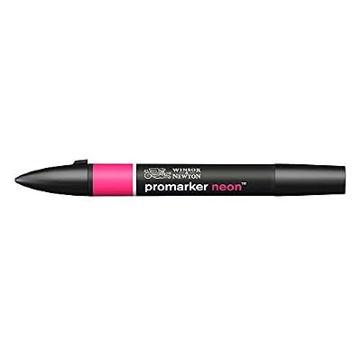 Winsor & Newton 0205406 ProMarker Neon Marqueur professionnel 2 pointes fines et large pour dessins, design et mise en page Rose électrique