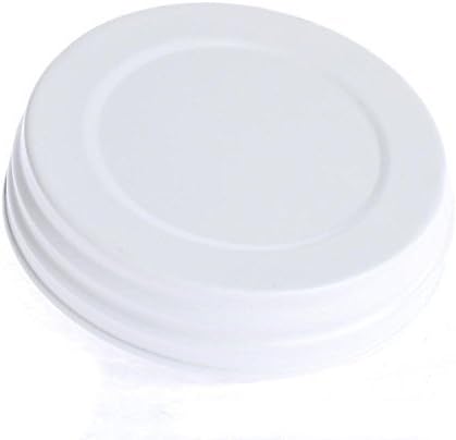 Group of 12 Opaque White Matte-painted Metal Mason Jar Lids for Canning Jars with Wide Mouths by Rustic Accents