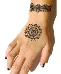 3 Bögen Henna TATTOO SCHWARZ Black C Fake Flash Tattoo Aufkleber - 7