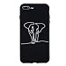 Produktbild Everainy iPhone 7 Plus/iPhone 8 Plus Hülle Silikon Bumper Gummi Kreativ Neu Cover Hüllen für iPhone 7 Plus Handyhülle Einfach Stoßfest TPU Stoßstange Schwarz Schutzhülle (Elefant)