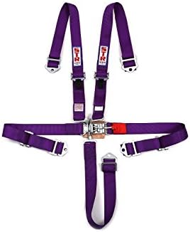 STR 5-Point 2" Wide NASCAR Latch, SFI Approved Race / Rally Harness, Seat Belt (Purple)