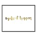 Produktbild PHOTOLINI Design-Poster mit Bilderrahmen Schwarz 'Make it Happen' 40x50 cm mit Goldaufdruck Typographie Spruch