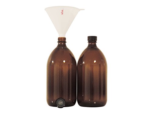 Viva-Haushaltswaren - 2x braune Apothekerflasche 1l Medizinflasche Braunglasflasche inkl. Trichter