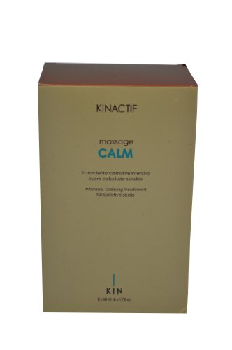 Kin Lotto di 6 bottiglie di trattamento intensivo lenitivo per cuoio capelluto sensibile massaggio Massaggio Calma Kinactif 6 x 50 ml