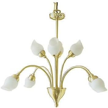 * Rimini Pendant 8 Light Satin Brass/Opal Glass