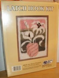 Latch Hook Kit Art Deco Flowers 1986 by National Yarn Crafts