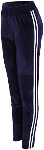OWASI Mens Womens Casual Joggers Tracksuit Bottoms Jogg Gym Elasticated Waist Stripes Trouser (Navy, L/XL)