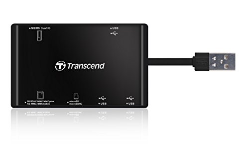 Transcend Hi-Speed externes Kartenlesegerät mit 3 USB Hubs schwarz - 2