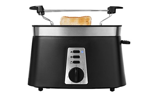 MEDION MD 17023 Toaster (920 Watt, Brötchenaufsatz, variable Temperatureinstellung), schwarz