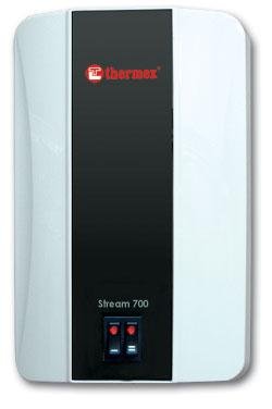 Thermex Stream 700 Weiß Klein Durchlauferhitzer mit Armatur/Brause, Elektronisch (Weiss)