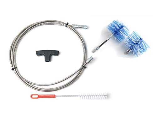 BARETTO - Kit 10 Mètres de Ramonage - 3 Brosses Pellet 80, 100 et 120mm - Kit Nettoyage de Poêle à Pellets/Granulés