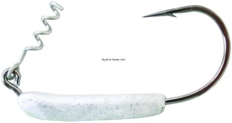 Hogy HSBH5 3/8-Ounce Weighted Swimbait Hook, Size 5/0, Pack of 2, Silver Finish