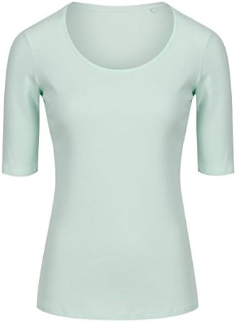 Figlie Womens Half Sleeve Scoop Neck Pure Cotton T-Shirt Top (Mint, 10)