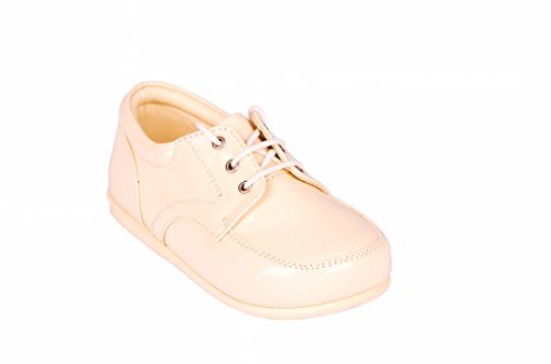 Baby Boys Cream Patent Lace Up Shoes