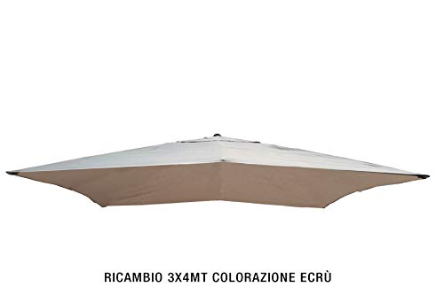 FDM OVERSEAS Toile de Rechange pour Parasol 3 x 4 m, Couleur écrue