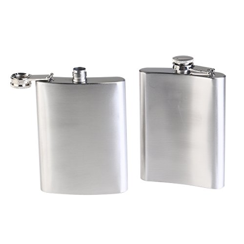 LUOEM 2pcs Edelstahl Flachmann 200ml Pocket Flachmann Geschenk - 4