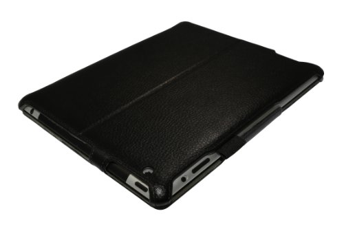 Adento iPad 4 Hülle & iPad 3 Hülle in Schwarz – Smart Cover mit verstellbarem Aufsteller, Handschlaufe & Stylus-Halterung - 2