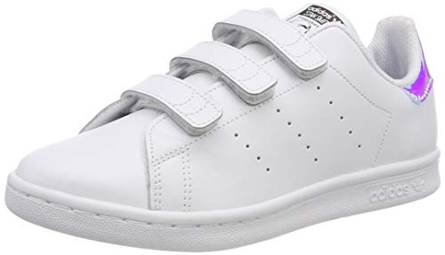 adidas Unisex Kids’ Stan Smith Cf C Gymnastics Shoes, Metallic Silver/SLD/FTWR White, 10 10.5 UK