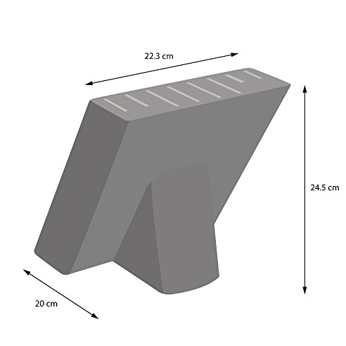 ProCook Messerblock aus Akazienholz, für bis zu 8 Messer, unbestückt, mit ProCook Markenlogo - 3