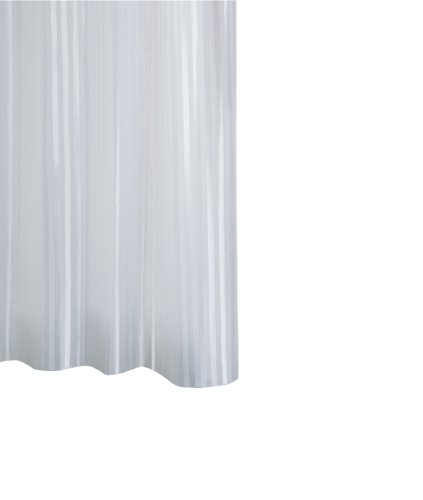 Ridder 471510-350 Duschvorhang Textil ca. 120 x 200 cm, Satin weiß inklusive Ringe