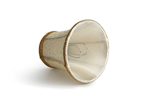 Splink 2pcs Lampenschirm Clip-On E12/E14 Stain Stoff Stehlampe Wandlampe Tischlampenschirm Vintage Antik Stil 80*120*110mm - 3