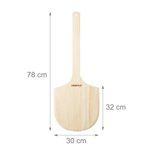 Relaxdays Pizzaschieber XXL aus Holz mit extra langem Griff HBT ca. 1 x 30 x 78 cm Pizzaschaufel für Pizzaofen Pizzaheber als ideales Zubehör zum Pizzabrett auch als Pizzateller oder Pizzabrett, natur - 3