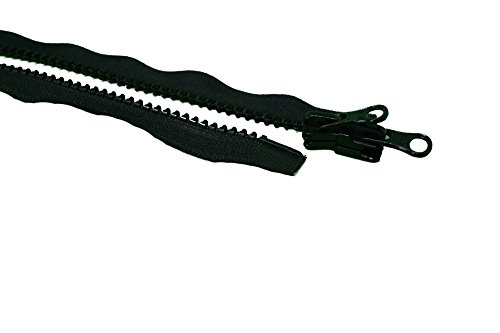 FIM 2 Wege Reißverschluss Plastik Zähne Nr.5 mittelgrob Teilbar Zweiwege Farbe: 1 – schwarz (322), 90cm lang - 2