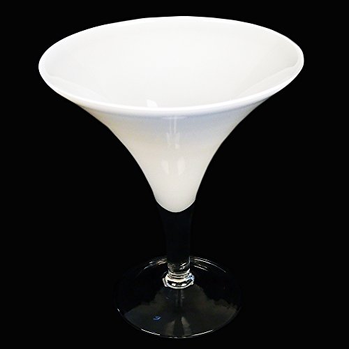 Martiniglas weiß Höhe 30cm Ø 25cm, Dekoglas Martiniglas groß als XXL Glas in ausgefallener Form