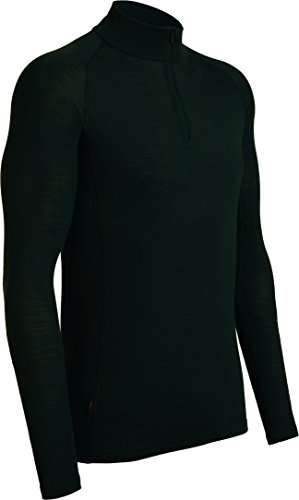 Icebreaker Everyday LS Half Zip Camiseta con Manga Larga, Hombre, Negro, XL