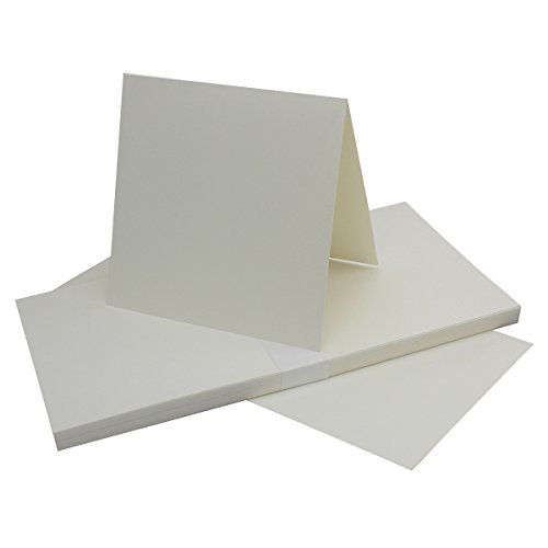 quadratische Faltkarten | Naturweiss | 25 Stück | PREMIUM QUALITÄT - 15 x 15 cm - sehr formstabil - für Drucker geeignet! Ideal für Grußkarten und Einladungen - Qualitätsmarke: NEUSER FarbenFroh