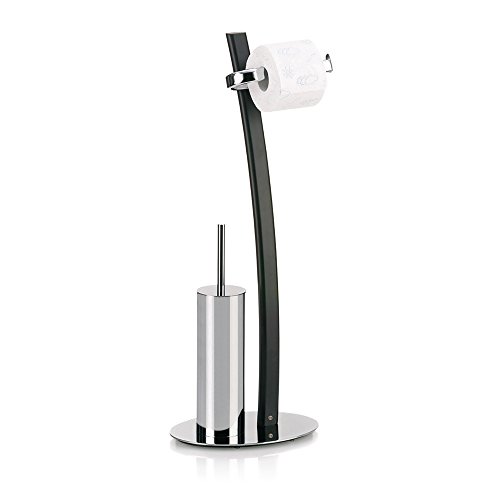 Kela 20813, WC-Bürstenbehälter und Papierhalterung, Toilettengarnitur, Holz/Edelstahl, Antares, 71cm, Walnuss - 2