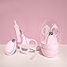 Produktbild BONAE Baby Manicure Set, 6 In 1-LED Ear Spoon, Round Head Schere, Nagelschneider, Matte Sputum, Speicheltuch, Aufbewahrungsbeutel, geeignet für Newborns,Pink