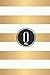 Produktbild Q: White and Gold Stripes / Black Monogram Initial "Q" Notebook: (6 x 9) Diary, 90 Lined Pages, Smooth Glossy Cover