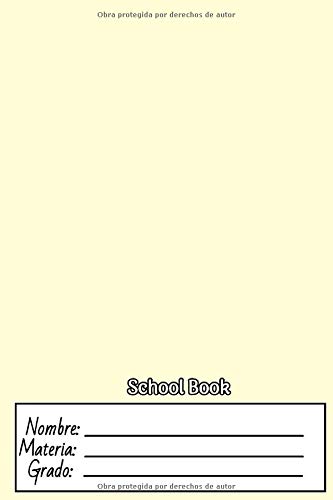 School Book: 78 paginas - cuaderno a rayas - para niños - colegio - primaria - escuela