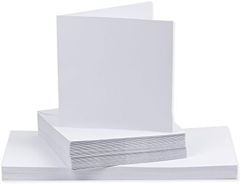 Craftwork Cards Limited Craftwork Cards 5x5 Cards And Envelopes, White, Straight Edge (50 Pack)