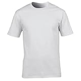 Stärke 180-185g/m². Gildan Premium T-Shirt für Männer (L) (Weiß) L,Weiß