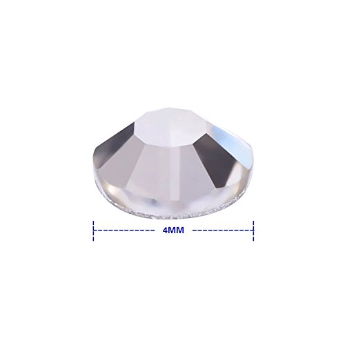 eBoot 1440 Stück DIY Kristall Rhinestone Strasssteine flache Rückseite runde Diamante Gems 4mm, Nicht Selbstklebend - 2