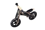 BIKESTAR® Premium Kinderlaufrad für kleine Abenteurer ab 2 Jahren ★ 10er Natur Holz Edition ★ Teuflisch Schwarzes Piraten Design - 5